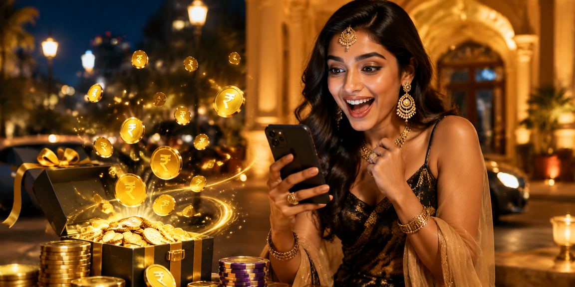 Player registering on mobile casino app with Indian rupee symbol
