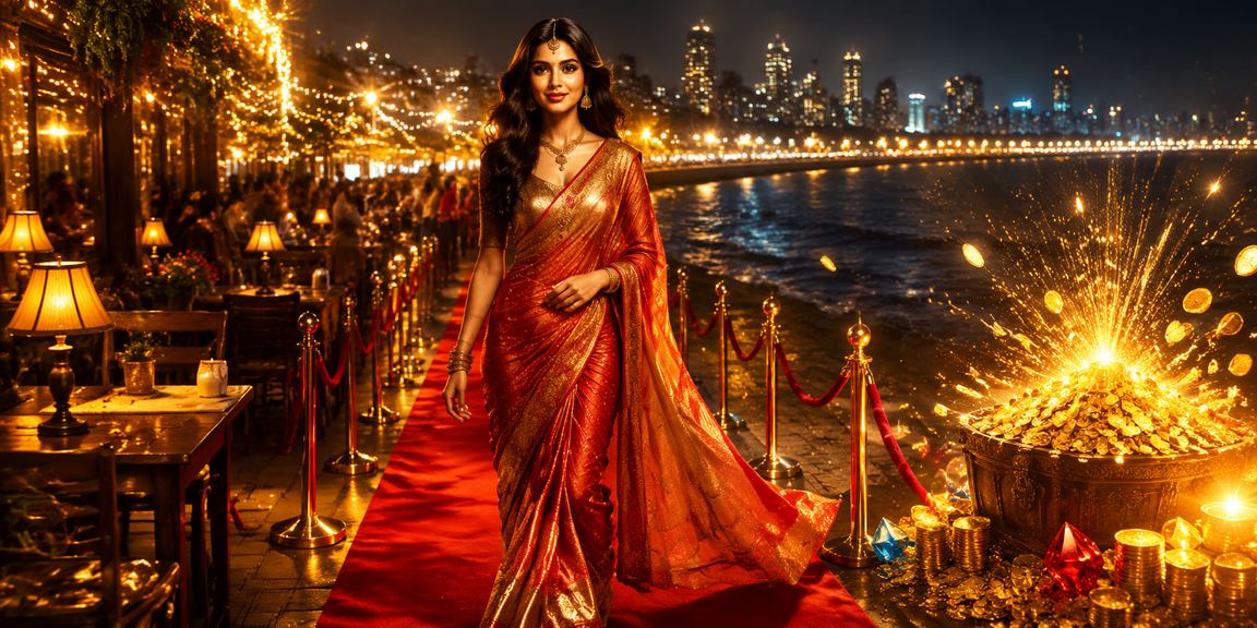 Mumbai marine drive nightlife with slot machine gaming